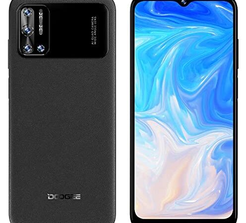 DOOGEE N40 PRO Android 11 Smartphone Offerta, Octa-Core 6GB+128GB, 6,52’’HD+ Cellulare Telefono, Batteria 6380mAh, Fotocamera Quad 20MP, Fotocamera Frontale 16MP, DUAL SIM Impronte Digitali Nero