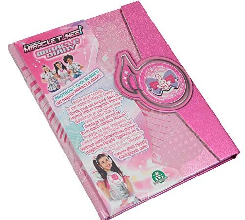 Giochi Preziosi Italy - Miracle Tunes Diario Segreto Copertina con Magnete ed Effetto Glitter, Rosa