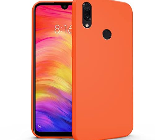 N NEWTOP Cover Compatibile per Xiaomi Redmi Note 7/7 Pro, Custodia TPU SOFT Gel Silicone Ultra Slim Sottile Flessibile Case Posteriore Protettiva (Arancione)