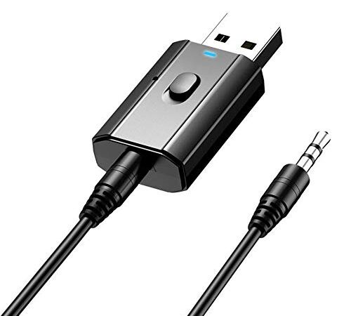 Rpanle Adattatore Bluetooth 5.0 USB, USB Trasmettitore Ricevitore Bluetooth 5.0 Mini 2 in 1 Adattatore con 3.5mm AUX Wireless Bluetooth Adattatore Audio per TV/PC/Telefoni/Altoparlanti/Autoradio