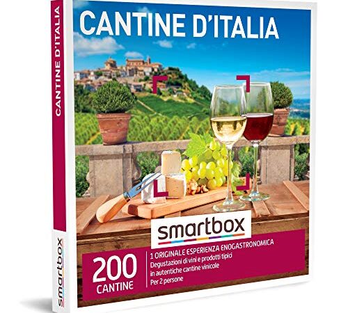 smartbox - Cofanetto Regalo Cantine d'Italia - Idea Regalo Originale - Una degustazione di Vini per 2 Persone