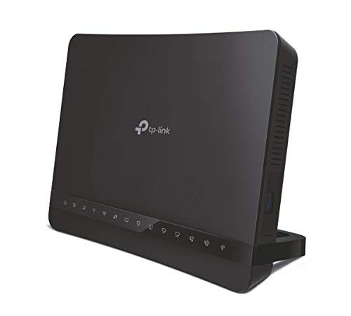 TP-Link Archer VR1210v Modem Router EVDSL fino a 300Mbps, Wi-Fi AC1200Mbps Dual Band, Telefonia Fissa e VoIP, 5 Porte Gigabit, Beamforming, MU-MIMO, Porta VDSL2, 2 porte FXS, Porta USB 3.0