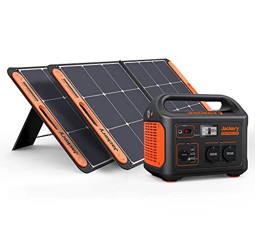 Generatore solare Jackery 1000, centrale elettrica 1002WH con 2 pannelli solari SolarSaga da 100 W, batteria al litio mobile solare per campeggio all'aperto con camper, emergenze domestiche