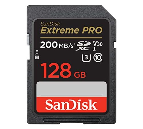 SanDisk Scheda SDXC Extreme PRO da 128 GB + RescuePRO Deluxe, fino a 200 MB/s, UHS-I, Classe 10, U3, V30