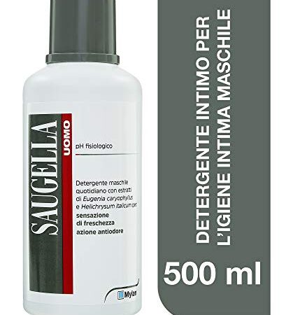 Saugella Uomo Detergente Intimo Quotidiano Maschile Antiodore A Ph Fisiologico Per Parti Intime - 500 Ml