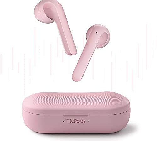 TicPods 2 Pro Blossom Auricolari Wireless, Rilevazione nell’Orecchio, qualità del Suono Superiore, Controllo Touch/Vocale/Gesti, Assistente Vocale, Grado di impermeabilità IPX4, Rosa