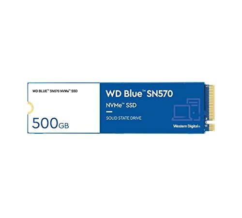WD Blue SN570 500GB High-Performance M.2 PCIe NVMe SSD, con velocità di lettura fino a 3500 MB/s