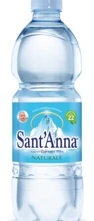 Acqua Sant'Anna, Bottiglie di Acqua Naturale da 0,5 Litri, Acqua Minerale Naturale in Bottiglie di Plastica 100% Riciclabile, Confezione da 24 Bottigliette da 0,5 L