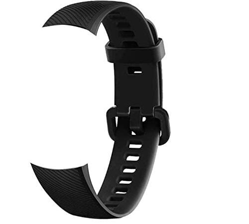 EasyULT Cinturino in Silicone per Honor Band 5 Band 4, Polso Cinturino di Ricambio, Braccialetto di Ricambio per Honor Band 4 Band 5 Universale-Nero