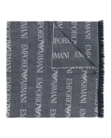 Emporio Armani Sciarpa Logo Uomo Scarf Blu