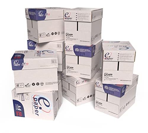 Imballaggi2000 - 10 box da 5 Risme A4 Carta Bianca da 500 fogli per Stampante e Fotocopie - Indispensabile in Ufficio - Fogli A4 80 gr/mq - Adatti ad ogni tipo di Stampante