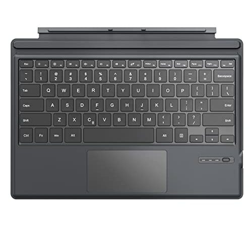 MoKo Tastiera Bluetooth Compatibile con Surface PRO 7 Plus/PRO 7/ PRO 6/ PRO 5/ PRO 4/PRO 3 Tastiera Ricaricabile di Lunga Durata Tastiera Wireless con Layout QWERTY e Touchpad Sensibile, Grigio