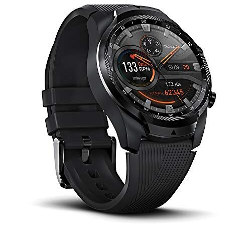 TicWatch Pro 4G/LTE Smartwatch, 1G RAM + 4GB Memoria, Monitoraggio sonno, esercizio e fitness, Orologi sportivi, Monitoraggio Battito Cardiaco in Tempo Reale GPS integrato, NFC Google Pay