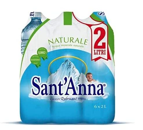 36 BOTTIGLIE ACQUA SANT'ANNA NATURALE ACQUA MINERALE 2 LT