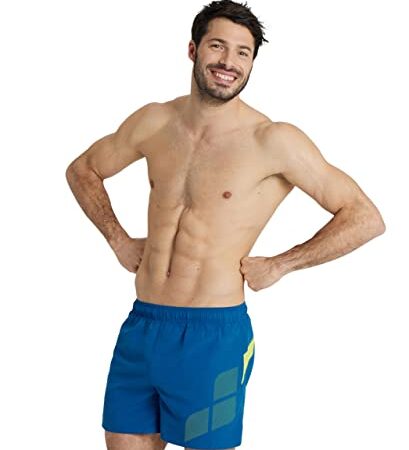 arena Logo Costume Uomo Mare e Piscina, Costume da Bagno in Tessuto ad Asciugatura Rapida, Short con Slip Interno in Rete e Tasche Laterali