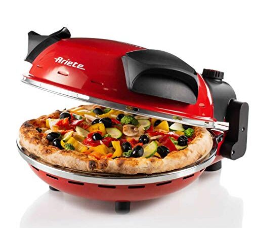 Ariete 909 Pizza 4' Minuti, Forno per pizza, 1200 W, 5 livelli di cottura, Temperatura Max 400°C, Rosso