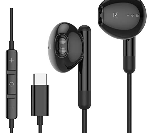 BENEWY Cuffie USB C, Auricolari Type C, Cuffiette USB C in-Ear con Microfono, Controllo del Volume e Suono Puro, Auricolare Tipo C per Huawei P20 pro/ 30 pro/P40,Samsung S20/S21,Google Pixel 3/4/XL