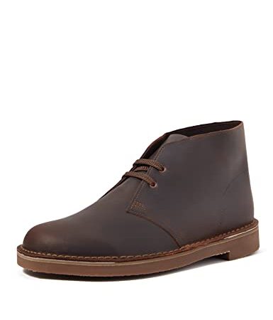 Clarks Desert Boot Bushacre 3, Stivali Uomo, Marrone (Dark Brown Leather), 42 EU