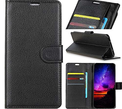 COPHONE® Custodia per Huawei P Smart 2019, Custodia in Pelle compatibili P Smart 2019 Nero. Cover a Libro per P Smart 2019 Magnetica Portafoglio