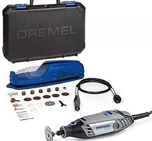 Dremel 3000 Utensile Multifunzione Rotativo, 1 Complemento, 25 Accessori per Intagliare, Incidere, Fresare, Tagliare, Levigare, Smerigliare, Lucidare e Pulire, 130 W, 230 V, Nero/Grigio