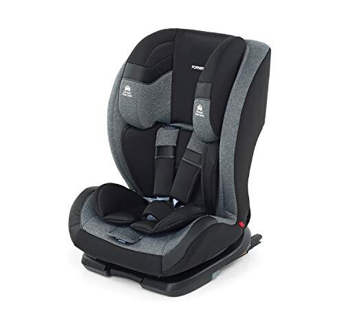 Foppapedretti Re-Klino Fix Seggiolino Auto IsoFix, Gruppo 1/2/3 (9-36 Kg), per Bambini da 9 Mesi A 12 Anni circa, Nero