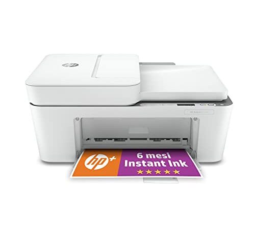 HP DeskJet 4120e, Stampante Multifunzione, Wi-Fi, Wi-Fi Direct, HP Smart, 6 Mesi di Inchiostro Instant Ink Inclusi con HP+