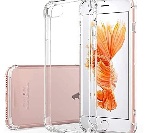 Hually Cover iPhone 7 Plus/iPhone 8 Plus, Custodia Antiurto Paraurti Silicone Trasparente Cover TPU per iPhone 7 Plus e iPhone 8 Plus 5.5" - Trasparente