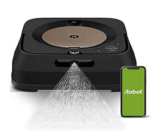 iRobot Braava Jet M6 (6012) Ultimate Robot Mop- Wi-Fi Connected, Precision Jet Spray, Smart Mapping, Funziona con Alexa, ideale per più stanze, ricariche e curriculum, nero