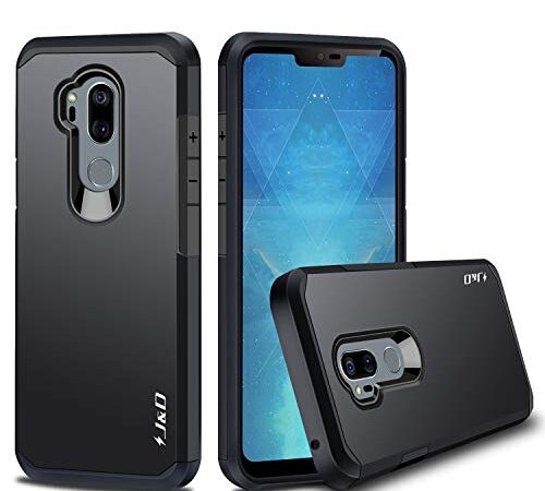 J&D Compatibile per LG G7 ThinQ/LG G7 Cover, Protezione Robusta Armatura Sottile Ibrida Antiurta Protettiva Rigido Custodia per LG G7 ThinQ, LG G7, Nero