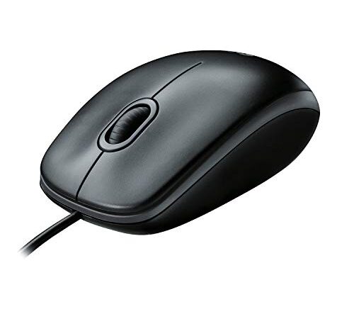 Logitech B100 Mouse USB Cablato, 3 Pulsanti, Rilevamento Ottico, Ambidestro, PC / Mac / ‎Laptop/Chromebook - ‎Nero