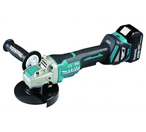 Makita DGA519RTJ1 - Smerigliatrice angolare Ø 125 mm, sistema X-LOCK + 2 batterie 18V Li-Ion 5 Ah + cofanetto Makpac