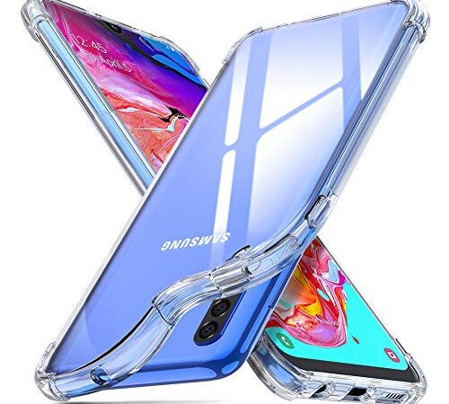 ORNARTO Cover Samsung A70,Custodia Trasparente Assorbimento Morbida Gel TPU Flessibile Ultra Leggere Silicone Ultra Sottile Case per Samsung Galaxy A70(2019) 6,7" Chiaro