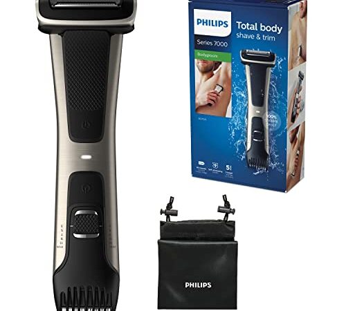 Philips BG7025/15 Bodygroom 7000 Depilatore Corpo da Uomo, Wet&Dry, Pettini Regolabili 3-11 mm, Testina 4D, Autonomia fino a 80 min