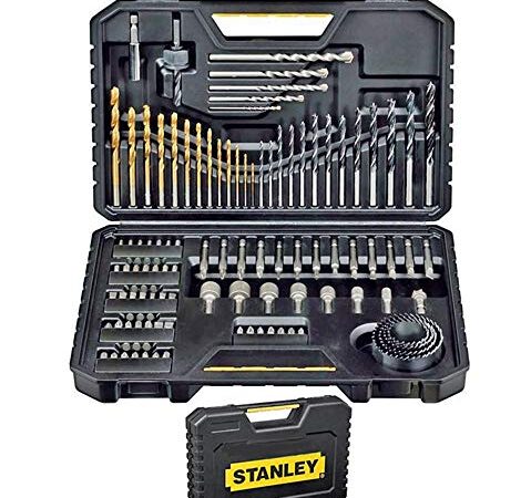 Stanley ‎Sta7205-Xj Set 100 Pezzi Con Inserti E Punte Per Metalli, Legno E Muratura, ‎30 x 20.5 x 6 cm; 1.26 Kg