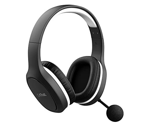 Trust Gaming GXT 391 Thian Cuffie Gaming Wireless per PS5, PS4 e PC, 5.8 Ghz, Dongle USB, Over Ear, Ricaricabile, Multi-Platform, Cuffie con Microfono Leggero Ecosostenibile - Nero