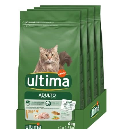 Ultima Cibo per Gatti Adulti con Pollo - Confezione da 4 x 1,5 kg - Totale: 6 kg