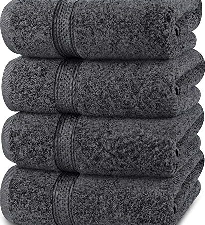 Utopia Towels - Set Asciugamani da Bagno (69 x 137 cm) - Asciugamani in Cotone per Hotel e Spa, Massima Morbidezza e assorbenza (Grigio)