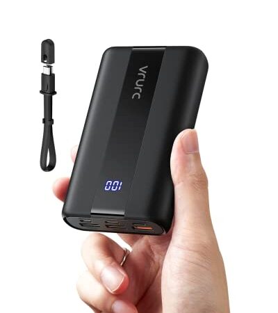 VRURC Power Bank 20000mAh 22.5W Ricarica Rapida Mini Caricatore Portatile USB C Compatto Powerbank Carica Veloce PD3.0 QC4.0 Batteria Esterna con 3 uscite e 4 ingressi per iPhone Samsung