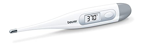 Beurer FT9 Termometro digitale e per corpo, resistente all'acqua, display LCD con campo di misura +/- , 1 ºC, segnale acustico, senza mercurio, senza vetro, colore bianco