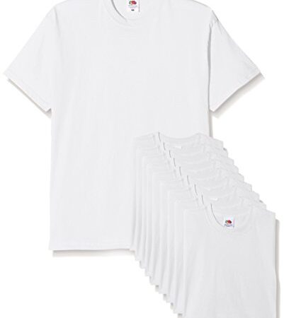 Fruit of the Loom Mens Original Pack, T-Shirt Uomo, Bianco, X-Large