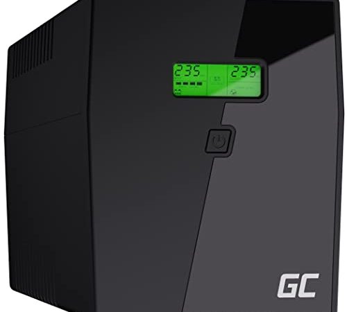 Green Cell Gruppo di continuità UPS Potenza 2000VA (1200W) 230V Alimentatore protezione da sovratensioni line interactive AVR USB/RJ45 4X Schuko IEC Uscite con Display LCD