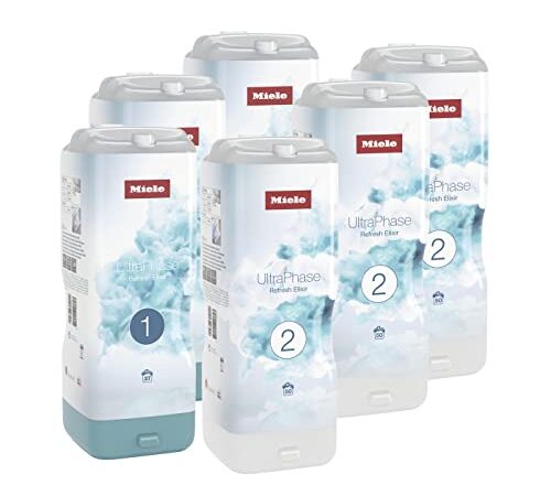 Miele Set UltraPhase 1 e 2 Refresh Elixir, Detersivo TwinDos, Contro i Cattivi Odori, Capi bianchi e colorati, 3xUltraPhase 1 e 3xUltraPhase 2, 150 Lavaggi