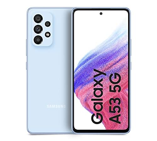 Samsung Galaxy A53 5G Smartphone Android, Display Infinity-O FHD+ Super AMOLED 6.5”¹, 6GB RAM e 128GB di memoria interna espandibile², Batteria 5.000 mAh, Awesome Blue [Versione Italiana]