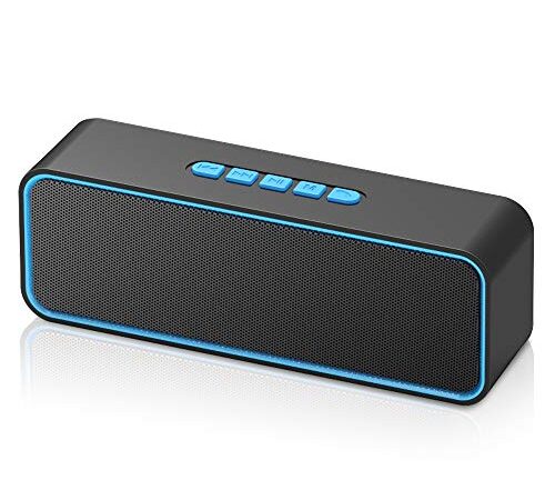 Sonkir Altoparlante Bluetooth, Casse Portatili Bluetooth 5.0 con Bassi Stereo 3D Hi-Fi Mani Libere, Batteria Integrata da 1500 mAh Supporto TF Carda (Blu)