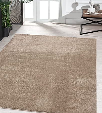 the carpet Marley elegante tappeto design soggiorno, morbido & facile cura tappeto soggiorno a pelo corto in taupe, tappeto 120 x 170 cm