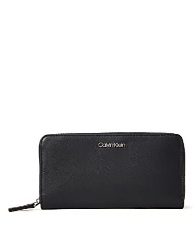 Calvin Klein Z/A Poliuretano Wallet LG Portafogli, Black, OS Donna