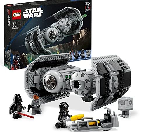 LEGO 75347 Star Wars TIE Bomber Model Building Kit, Modellino da Costruire di Starfighter con Droide Gonk e Minifigure di Darth Vader con Spada Laser
