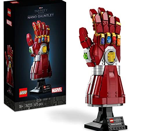 LEGO 76223 Marvel Guanto dell'Infinito di Iron Man, Modellino da Costruire con Gemme dell'Infinito, Set Film Avengers: Endgame, Idea Regalo Festa del Papà