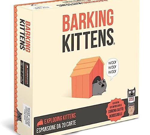 Asmodee - Barking Kittens, Espansione Gioco di Carte Exploding Kittens, Edizione in Italiano, dai 7 ai 99 anni, 8620