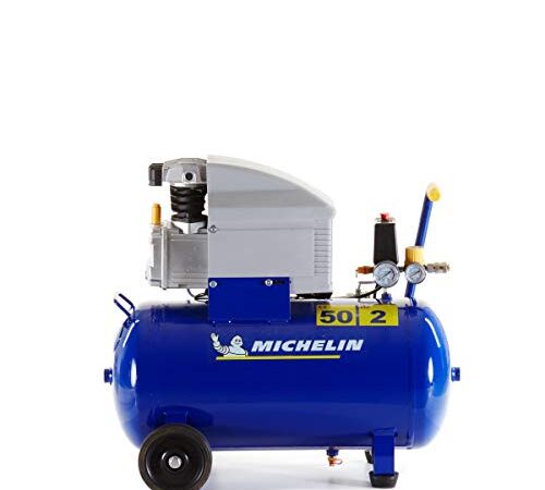 MICHELIN - Compressore D'Aria Mb5020 - Serbatoio da 50 Litri - Motore da 2 Hp - Pressione Massima 8 Bar - Portata D'Aria 170 L/Min - 10,2 M³/H, blue